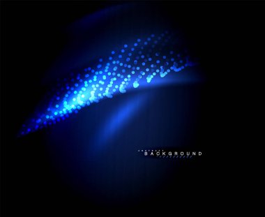 Neon parlayan techno hatları, yüksek teknoloji fütüristik arka plan şablonu kare şekilleri ile