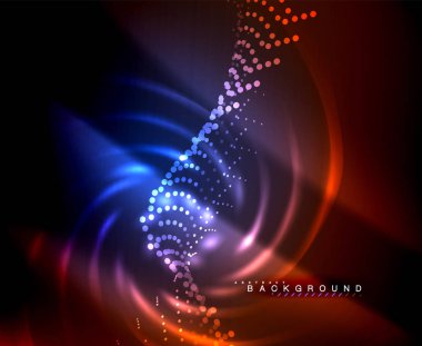 Neon parlayan techno hatları, yüksek teknoloji fütüristik arka plan şablonu kare şekilleri ile