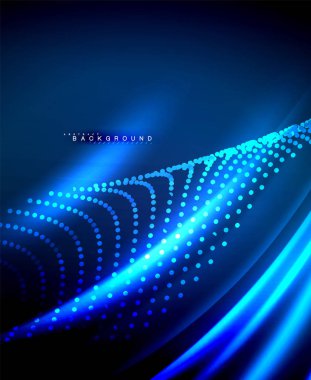 Neon parlayan techno hatları, yüksek teknoloji fütüristik arka plan şablonu kare şekilleri ile