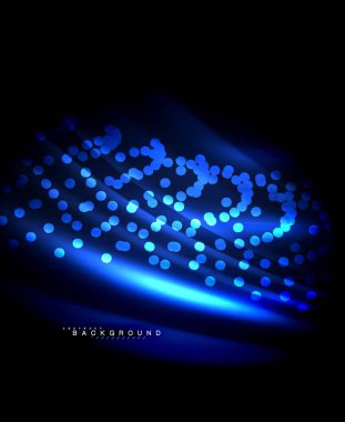 Neon parlayan techno hatları, yüksek teknoloji fütüristik arka plan şablonu kare şekilleri ile