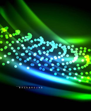 Neon parlayan techno hatları, yüksek teknoloji fütüristik arka plan şablonu kare şekilleri ile