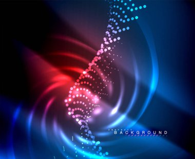 Neon parlayan techno hatları, yüksek teknoloji fütüristik arka plan şablonu kare şekilleri ile