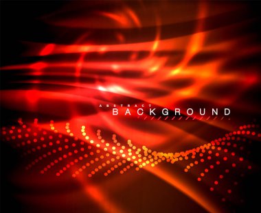 Neon parlayan techno hatları, yüksek teknoloji fütüristik arka plan şablonu kare şekilleri ile