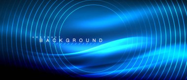 Neon parlayan çizgiler, sihirli enerji uzay ışığı konsepti, soyut arka plan duvar kağıdı tasarımı