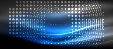 Neon parlayan çizgiler, sihirli enerji uzay ışığı konsepti, soyut arka plan duvar kağıdı tasarımı