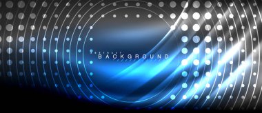 Neon parlayan çizgiler, sihirli enerji uzay ışığı konsepti, soyut arka plan duvar kağıdı tasarımı