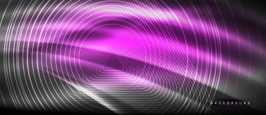 Neon parlayan çizgiler, sihirli enerji uzay ışığı konsepti, soyut arka plan duvar kağıdı tasarımı