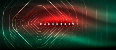 Neon parlayan çizgiler, sihirli enerji uzay ışığı konsepti, soyut arka plan duvar kağıdı tasarımı