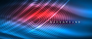 Neon parlayan çizgiler, sihirli enerji uzay ışığı konsepti, soyut arka plan duvar kağıdı tasarımı