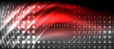 Neon parlayan çizgiler, sihirli enerji uzay ışığı konsepti, soyut arka plan duvar kağıdı tasarımı