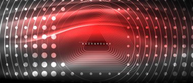 Neon parlayan çizgiler, sihirli enerji uzay ışığı konsepti, soyut arka plan duvar kağıdı tasarımı