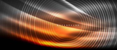 Neon parlayan çizgiler, sihirli enerji uzay ışığı konsepti, soyut arka plan duvar kağıdı tasarımı