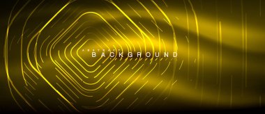 Neon parlayan çizgiler, sihirli enerji uzay ışığı konsepti, soyut arka plan duvar kağıdı tasarımı