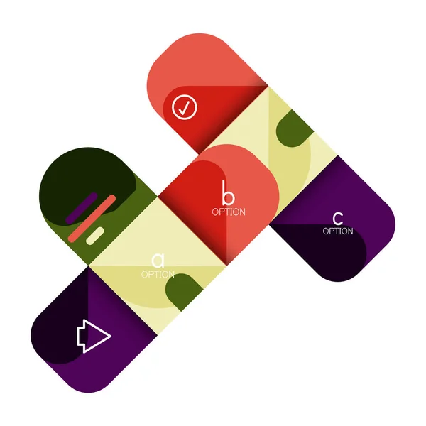 Infografik Option und Schritt für Schritt in abgerundeten Quadraten, Element von Diagramm, Diagramm, Diagramm mit Optionen, Teilen, Prozessen — Stockvektor