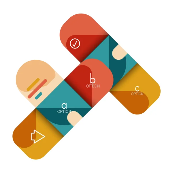 Infografik Option und Schritt für Schritt in abgerundeten Quadraten, Element von Diagramm, Diagramm, Diagramm mit Optionen, Teilen, Prozessen — Stockvektor