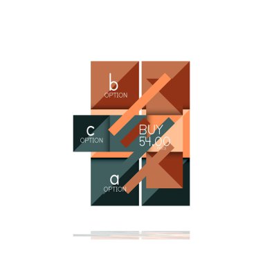 Kare seçeneğinin Infographic afiş. Bilgi ve veri görselleştirme, geometrik tasarım