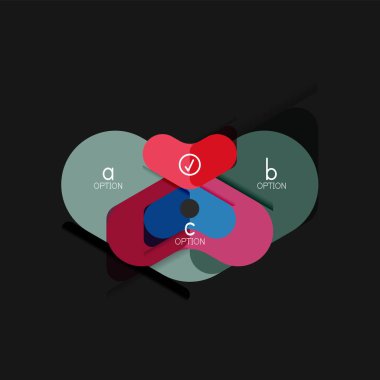 Düz tasarım geometrik infographics, ok şekli vektör etiket veya etiket, Fiyat etiketleri, promosyon rozet, simgesi tasarım, kağıt tarzı düzeni verileri grafik görselleştirme adım adım süreci için için teklif