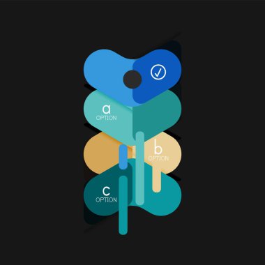 Düz tasarım geometrik infographics, ok şekli vektör etiket veya etiket, Fiyat etiketleri, promosyon rozet, simgesi tasarım, kağıt tarzı düzeni verileri grafik görselleştirme adım adım süreci için için teklif