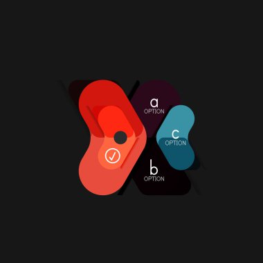 Düz tasarım geometrik infographics, ok şekli vektör etiket veya etiket, Fiyat etiketleri, promosyon rozet, simgesi tasarım, kağıt tarzı düzeni verileri grafik görselleştirme adım adım süreci için için teklif