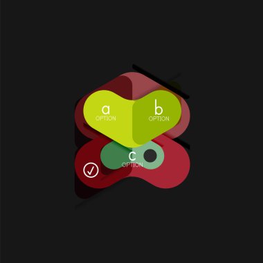 Düz tasarım geometrik infographics, ok şekli vektör etiket veya etiket, Fiyat etiketleri, promosyon rozet, simgesi tasarım, kağıt tarzı düzeni verileri grafik görselleştirme adım adım süreci için için teklif