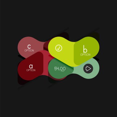 Düz tasarım geometrik infographics, ok şekli vektör etiket veya etiket, Fiyat etiketleri, promosyon rozet, simgesi tasarım, kağıt tarzı düzeni verileri grafik görselleştirme adım adım süreci için için teklif