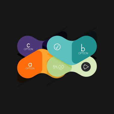 Düz tasarım geometrik infographics, ok şekli vektör etiket veya etiket, Fiyat etiketleri, promosyon rozet, simgesi tasarım, kağıt tarzı düzeni verileri grafik görselleştirme adım adım süreci için için teklif