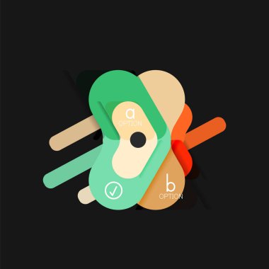 Düz tasarım geometrik infographics, ok şekli vektör etiket veya etiket, Fiyat etiketleri, promosyon rozet, simgesi tasarım, kağıt tarzı düzeni verileri grafik görselleştirme adım adım süreci için için teklif