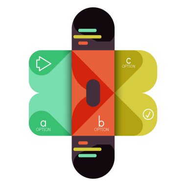 Infographics seçeneği ve adım adım içinde yuvarlak kareler, grafik, grafik, diyagram seçenekleri, parçalar, süreçleri ile unsuru