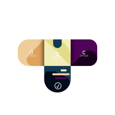 Infographics seçeneği ve adım adım içinde yuvarlak kareler, grafik, grafik, diyagram seçenekleri, parçalar, süreçleri ile unsuru