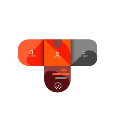 Infographics seçeneği ve adım adım içinde yuvarlak kareler, grafik, grafik, diyagram seçenekleri, parçalar, süreçleri ile unsuru