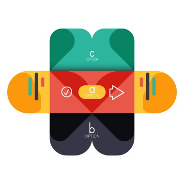 Infographics seçeneği ve adım adım içinde yuvarlak kareler, grafik, grafik, diyagram seçenekleri, parçalar, süreçleri ile unsuru