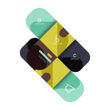 Infographics seçeneği ve adım adım içinde yuvarlak kareler, grafik, grafik, diyagram seçenekleri, parçalar, süreçleri ile unsuru