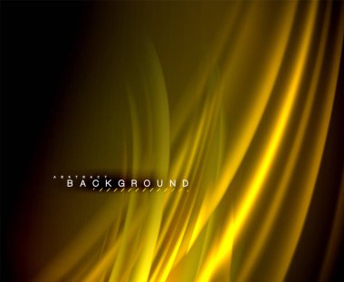 Neon parlayan dalga, sihirli enerji ve ışık arka plan. Vektör duvar kağıdı şablonu