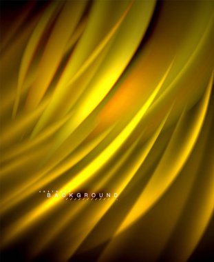 Neon parlayan dalga, sihirli enerji ve ışık arka plan. Vektör duvar kağıdı şablonu