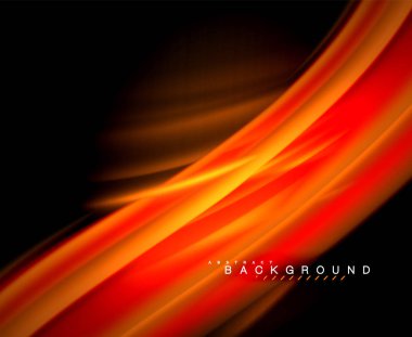 Neon parlayan dalga, sihirli enerji ve ışık arka plan. Vektör duvar kağıdı şablonu