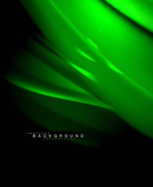 Neon parlayan dalga, sihirli enerji ve ışık arka plan. Vektör duvar kağıdı şablonu