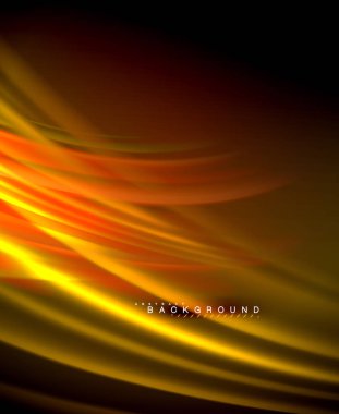 Neon parlayan dalga, sihirli enerji ve ışık arka plan. Vektör duvar kağıdı şablonu