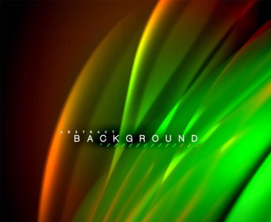 Neon parlayan dalga, sihirli enerji ve ışık arka plan. Vektör duvar kağıdı şablonu