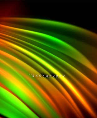 Neon parlayan dalga, sihirli enerji ve ışık arka plan. Vektör duvar kağıdı şablonu