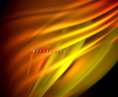 Neon parlayan dalga, sihirli enerji ve ışık arka plan. Vektör duvar kağıdı şablonu