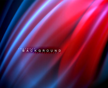 Neon parlayan dalga, sihirli enerji ve ışık arka plan. Vektör duvar kağıdı şablonu