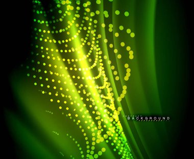 Neon parlayan techno hatları, yüksek teknoloji fütüristik arka plan şablonu kare şekilleri ile