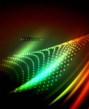 Neon parlayan techno hatları, yüksek teknoloji fütüristik arka plan şablonu kare şekilleri ile