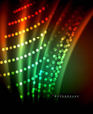 Neon parlayan techno hatları, yüksek teknoloji fütüristik arka plan şablonu kare şekilleri ile