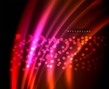 Neon parlayan techno hatları, yüksek teknoloji fütüristik arka plan şablonu kare şekilleri ile