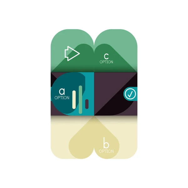 Infografik Option und Schritt für Schritt in abgerundeten Quadraten, Element von Diagramm, Diagramm, Diagramm mit Optionen, Teilen, Prozessen — Stockvektor