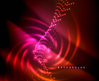 Neon parlayan techno hatları, yüksek teknoloji fütüristik arka plan şablonu kare şekilleri ile