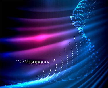 Neon parlayan techno hatları, yüksek teknoloji fütüristik arka plan şablonu kare şekilleri ile