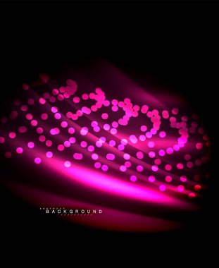 Neon parlayan techno hatları, yüksek teknoloji fütüristik arka plan şablonu kare şekilleri ile