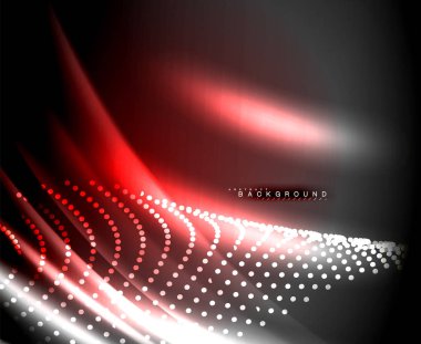 Neon parlayan techno hatları, yüksek teknoloji fütüristik arka plan şablonu kare şekilleri ile